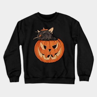 Spooky Pumpkin Cat Crewneck Sweatshirt